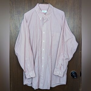 Vintage Brooks Basics Men’s Striped Button Down Formal Shirt Size 17-32/33